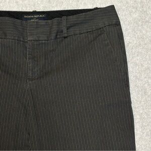 Banana Republic Martin Fit Dress Pants Trousers-Black Pinstripe-Women Size 10